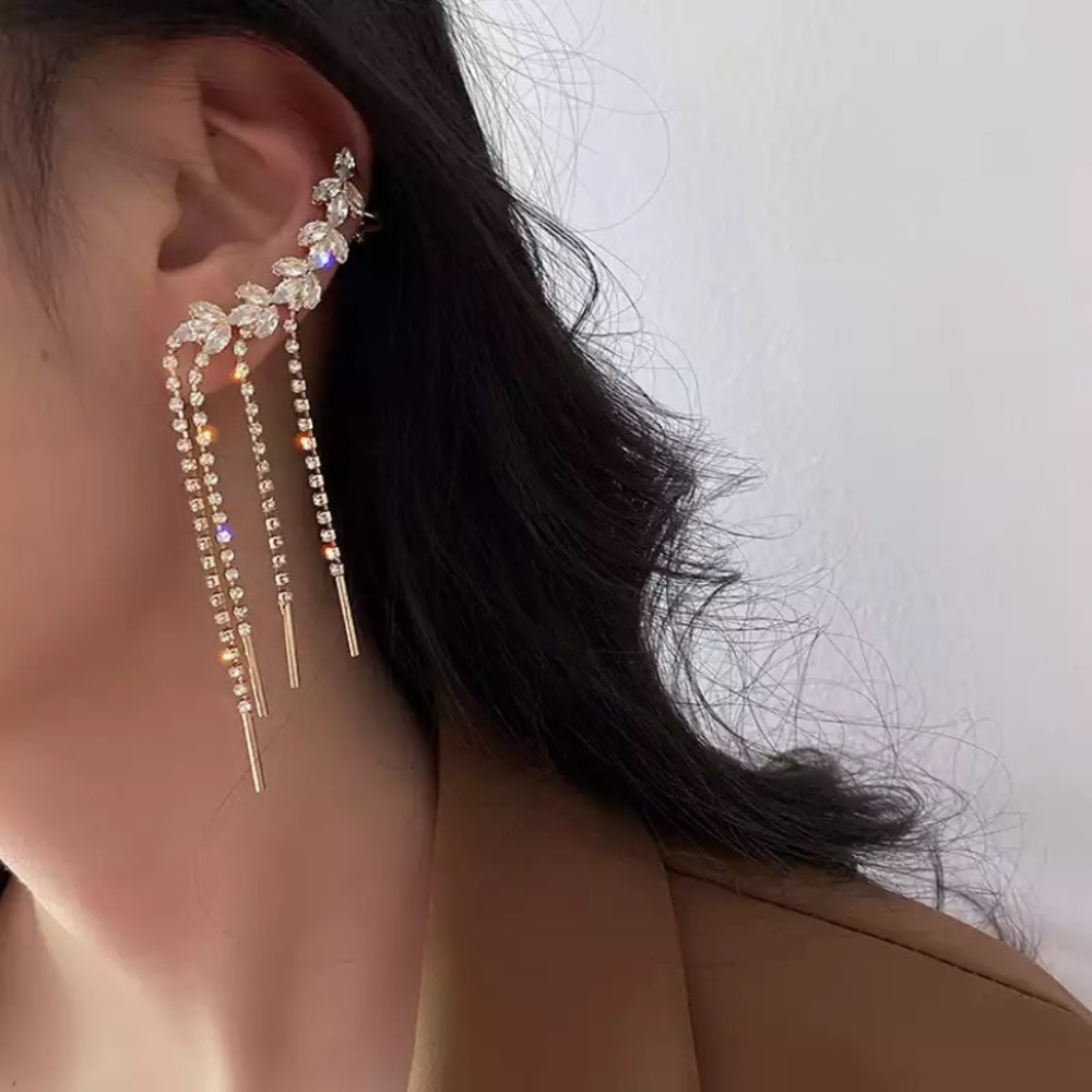 New 18k gold plated diamond luxury earrings
